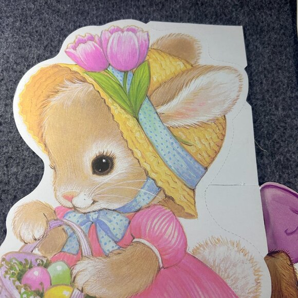 Vtg Easter Cardboard Die Cut Decor Lot of 3 Spring Bunnys Ducks Eggs Peeps - Picture 12 of 16